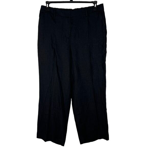 Talbots Black Linen Curvy Fit Pants Women's Size 10 High Waist Wide Leg - Picture 1 of 9